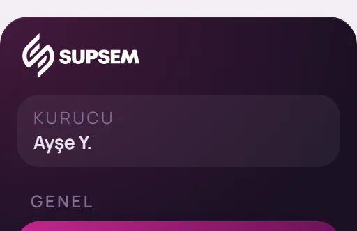 Sol menüde Genel, Dashboard seçimi