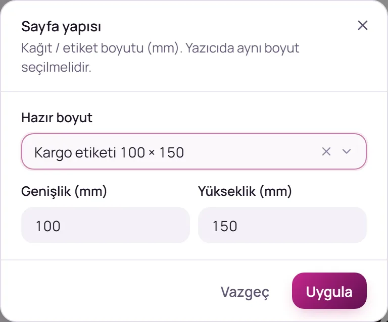 Sayfa yapısı penceresi